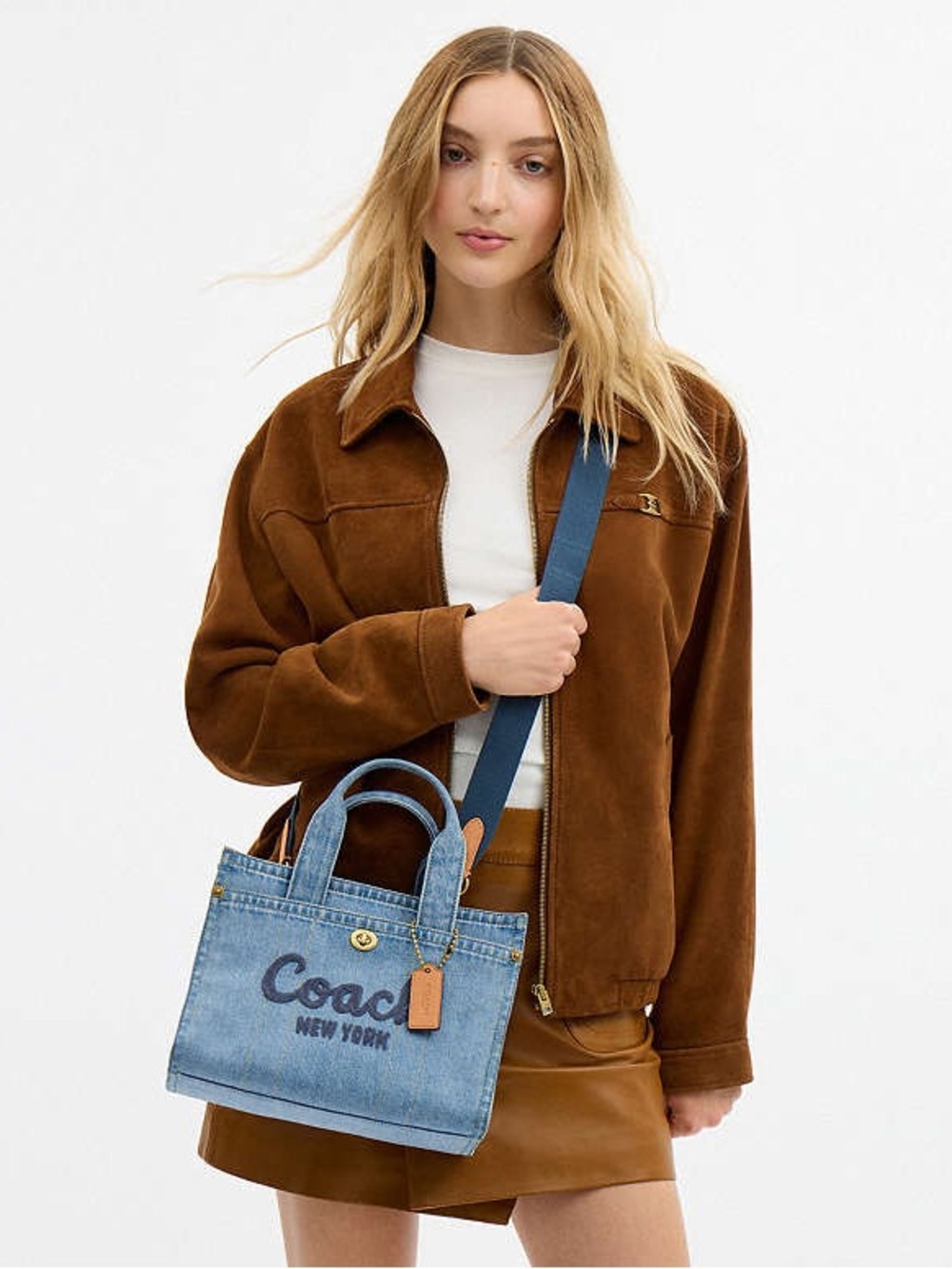 COACH Cargo Tote Bag 26 Denim Indigo Blue CR659 Crossbody - Picture 16 of 16
